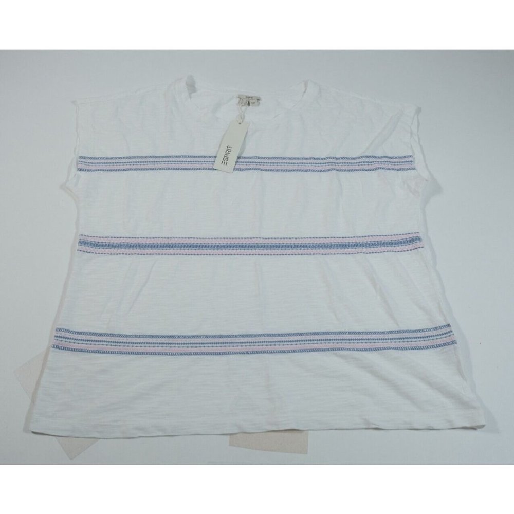 Esprit Women's White Cap Sleeve Top Sz XL